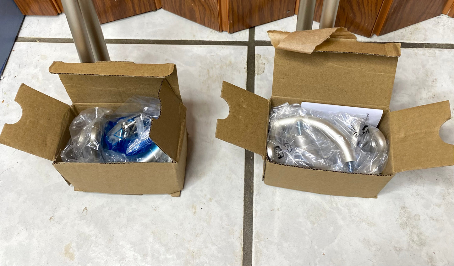 lot of 2-New Other-Amazon Basics 5/8" Room Darkening Curtain Rods, Nickel-(READ)