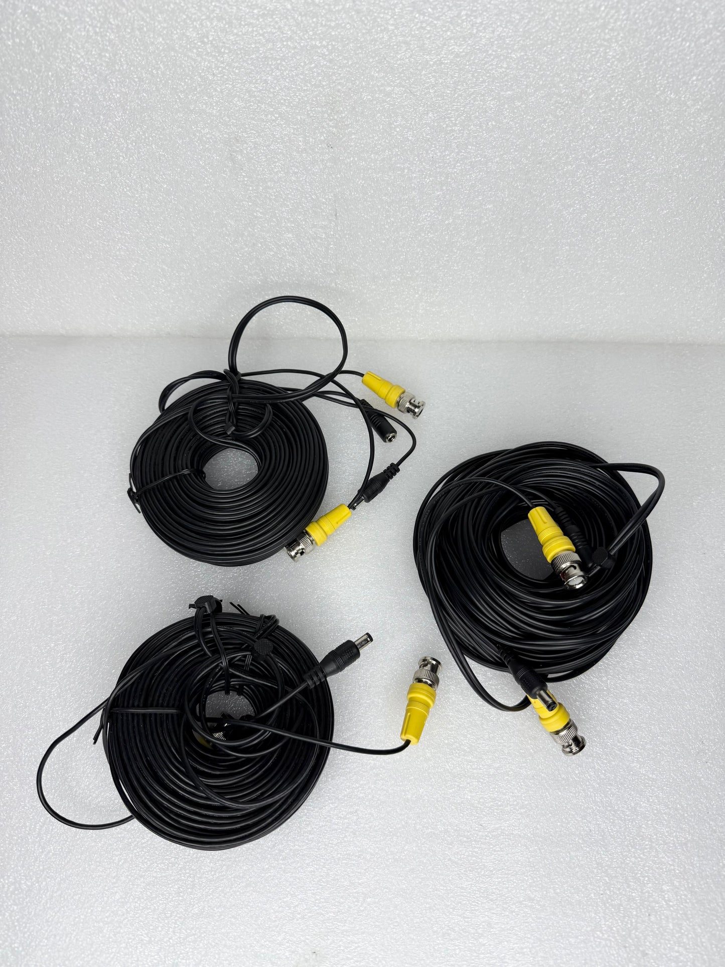lot of 3 - 60 ft. BNC Video Power Cables for CCTV DVR Security Cameras - (READ)