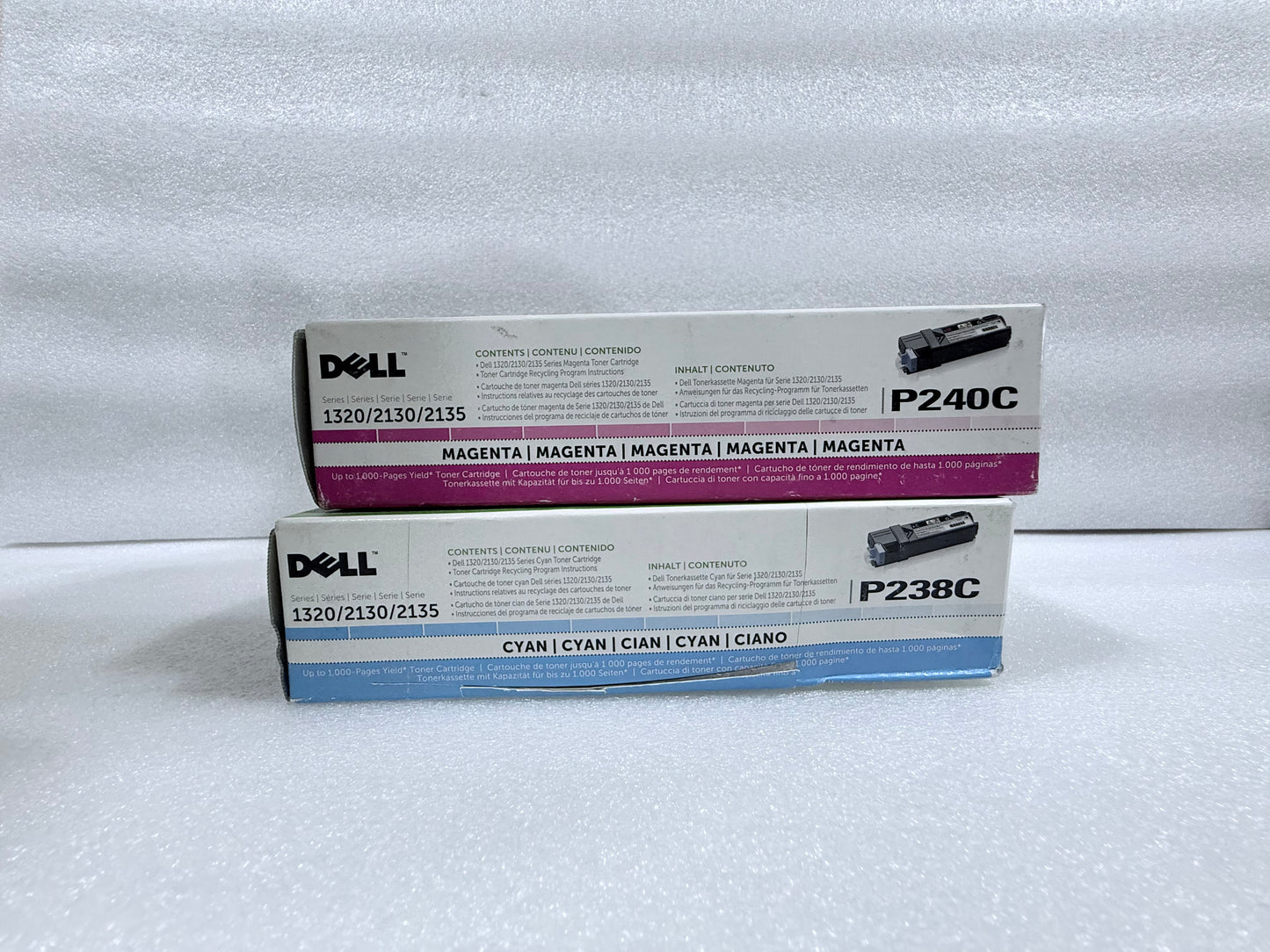 lot Of 2 - New Dell P240C Magenta & P238C Cyan Printer Ink Cartridges - (READ)