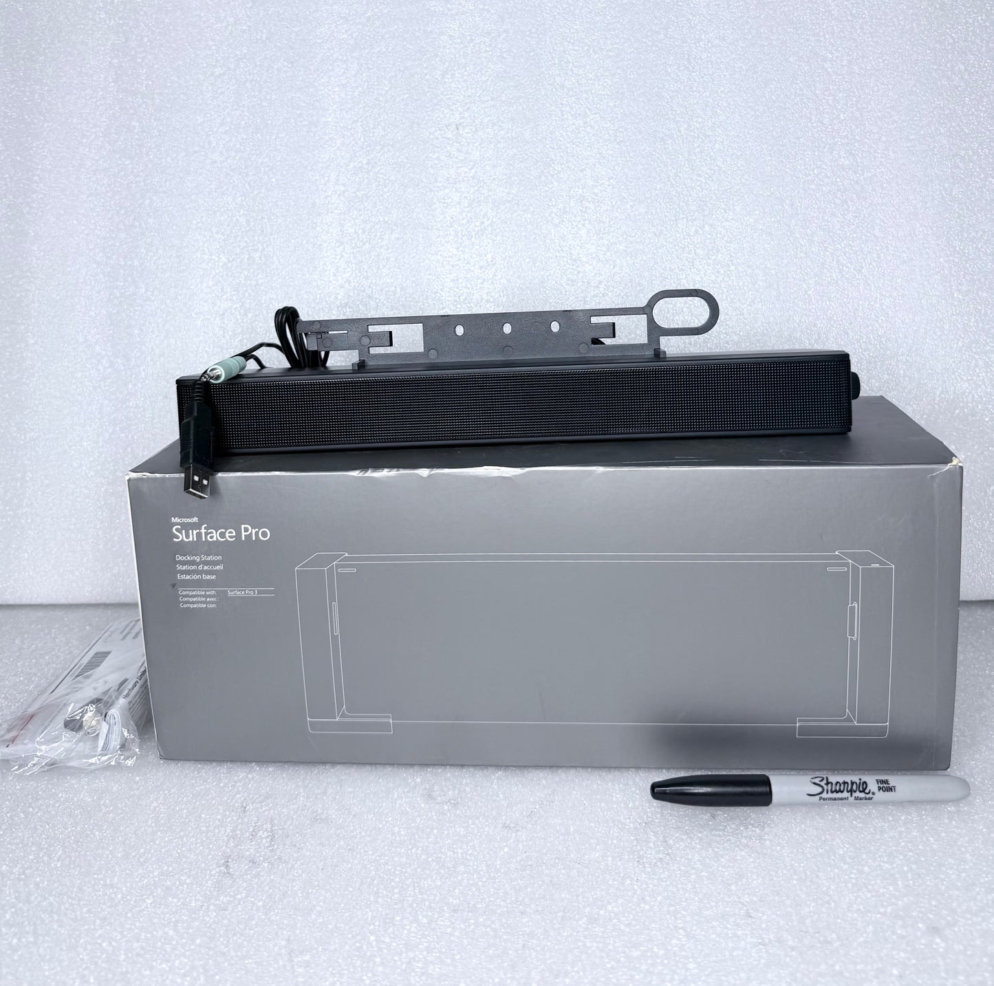 #163 - lot Of 2 - Electronics, Speaker For LCD Monitor & Surface Pro Docking Station - (AS SHOWN) $$$