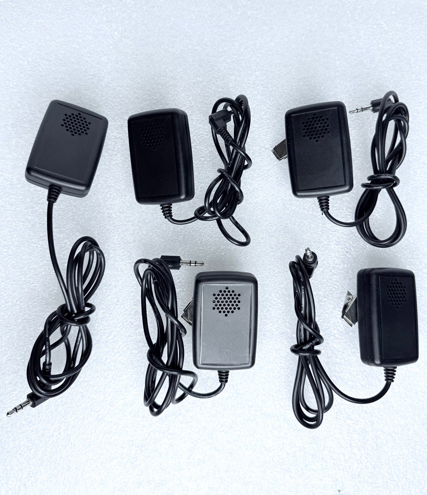 lot Of 5 - 3.5mm External Clip On Speakers, 2" x 1.5" x .5", Black - (READ)