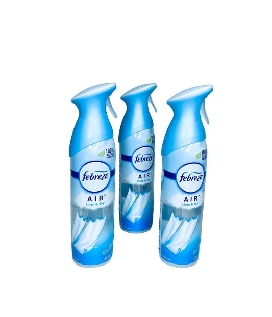 #13 - lot of 3 New - Febreze Air Lime & Sky 8.8 oz. Spray Fresheners - (READ) - (IN CONDITION AS SHOWN)
