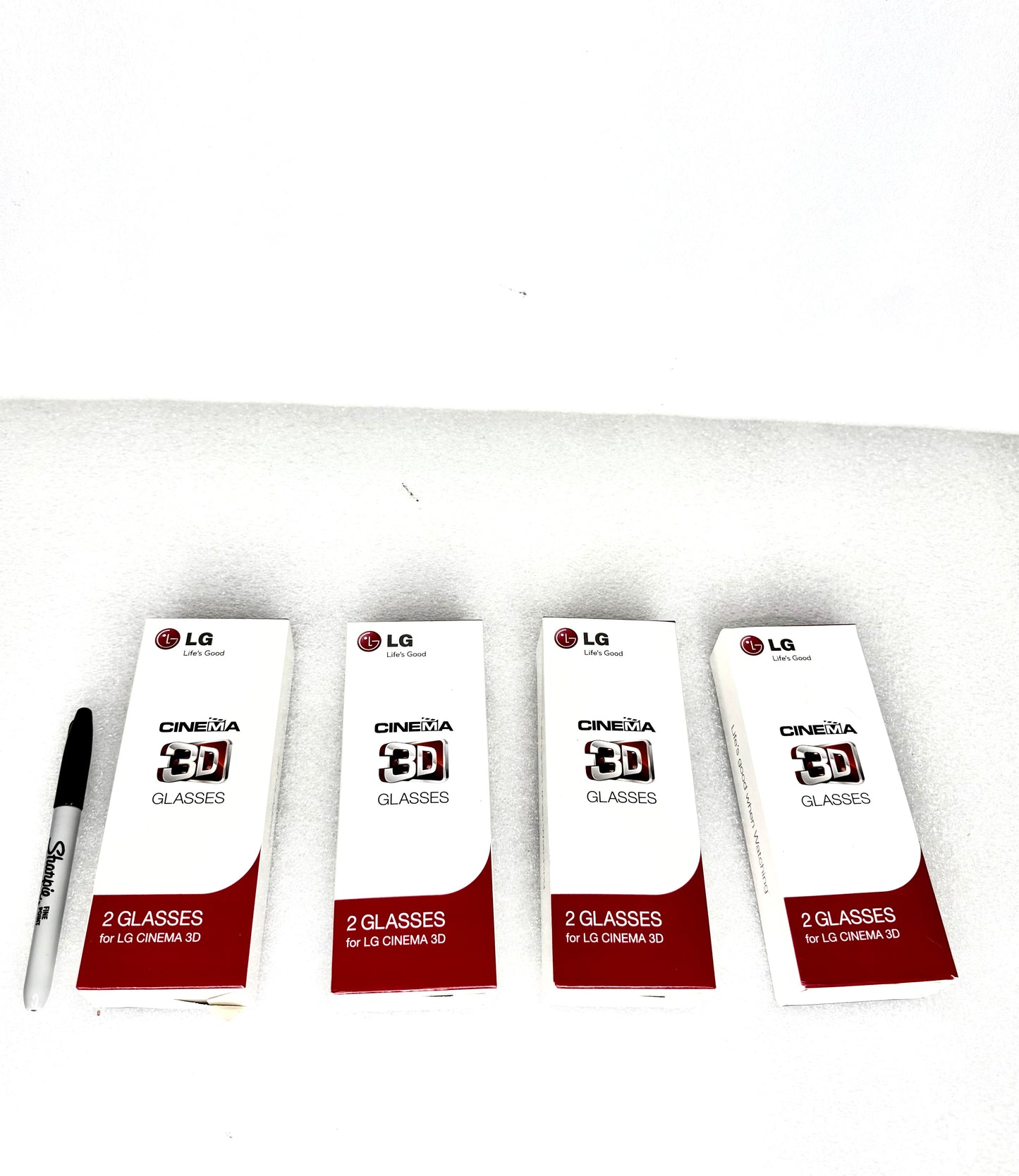 #137 - lot of 4 - LG Cinema 3D Glasses Pairs, 8 Pieces Total (AS SHOWN) $$