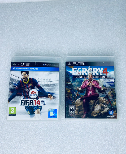 #57 - lot Of 2 - Sony PlayStation 3 Video Games, Farcry 4 & Fifa 14 - (READ) - (IN CONDITION AS SHOWN)