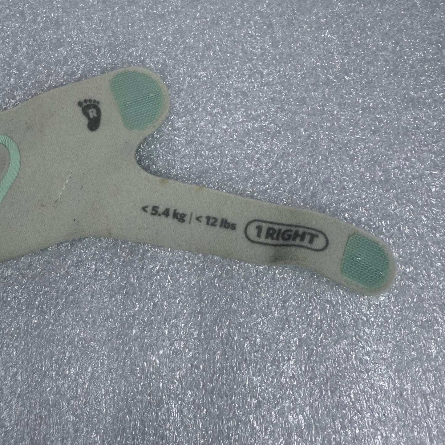 size 1 Owlet Dream Sock Replacement Right Foot Sock, Up to 12lbs, Teal - (READ)