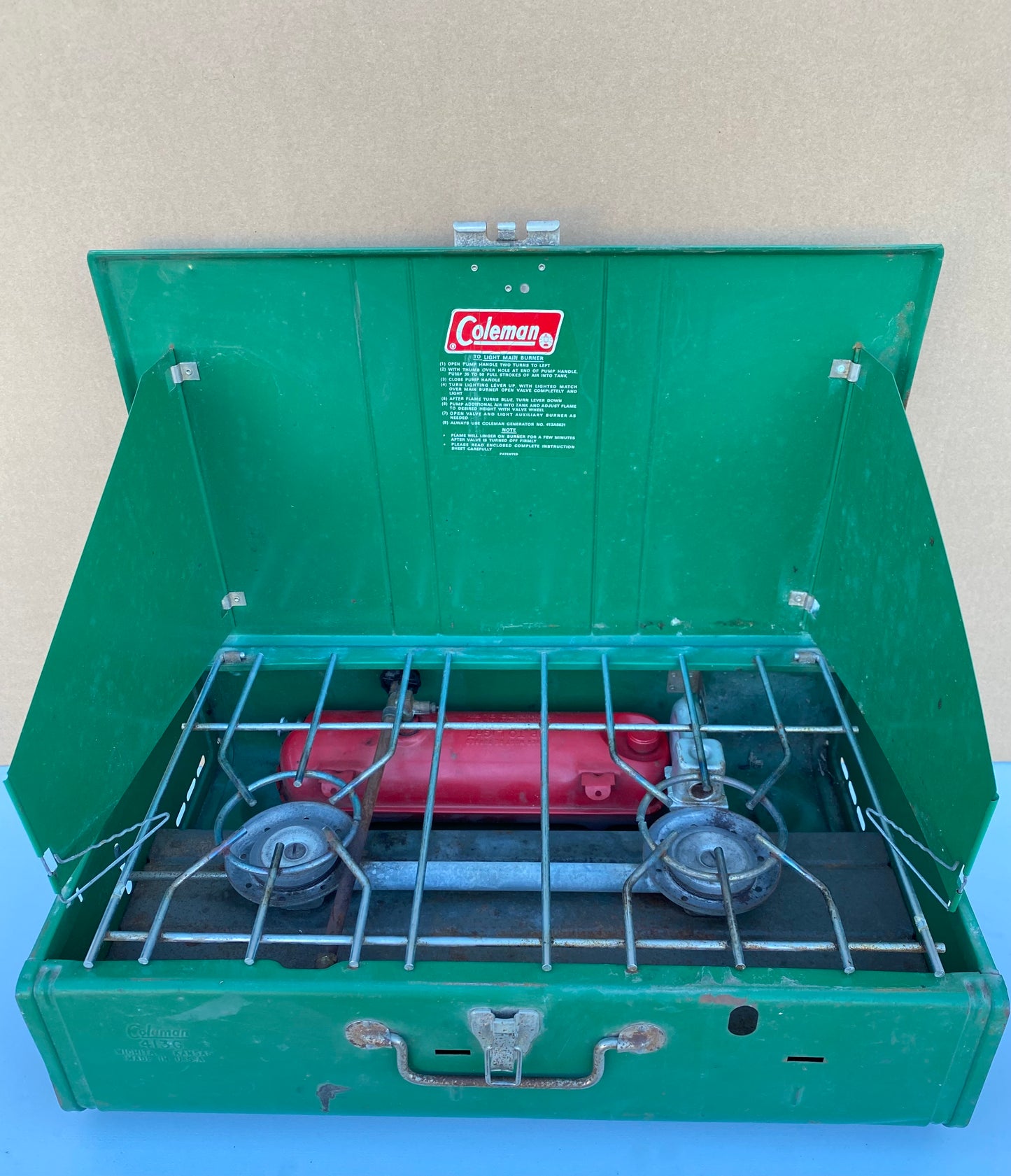 #128 - Coleman Classic Propane Gas Coming Stove 2-Burner - (IN CONDITION AS SHOWN)