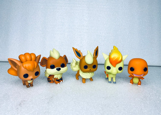 Lot Of 5 - Loose Pokemon Funko Pops, Flareon, Charmander, Vulpix, Ponyta- (READ)