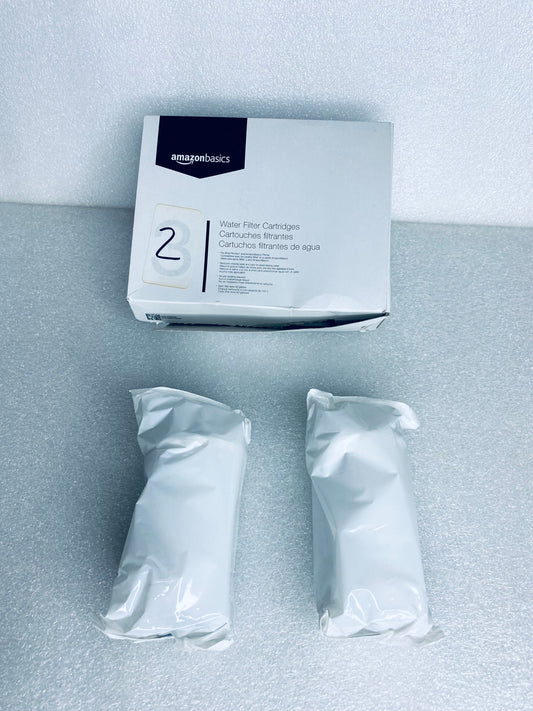 #34 - lot Of 2 -Open Box Amazon Basics Replacement Water Filters 1038346- (READ) - (IN CONDITION AS SHOWN)