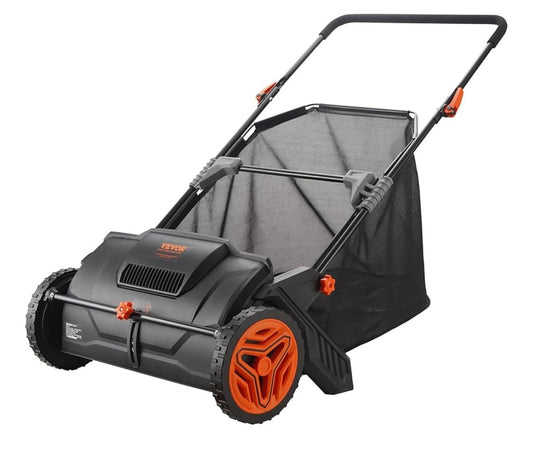 New Other Vevor 21” Push Lawn Sweeper For Leaves & Grass, Black/Orange
