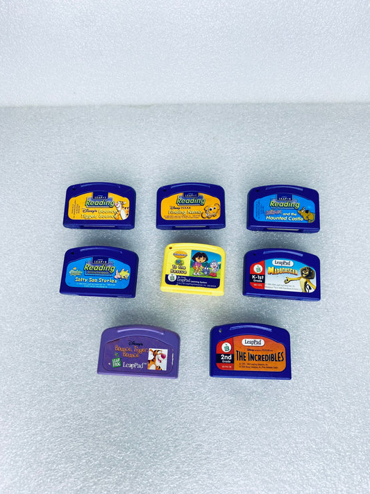 #43 - lot Of 8 - LeapPad Leap Frog Learning Game Cartridges - (READ) - (IN CONDITION AS SHOWN)