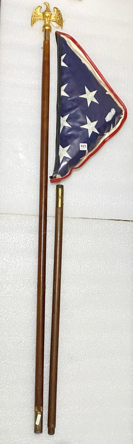 #247 - 9 Foot Pole & American Flag - (IN CONDITION AS SHOWN)