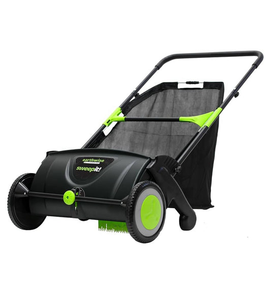 Earthwise LSW70021 21-Inch Width Leaf & Grass Push Lawn Sweeper, Black
