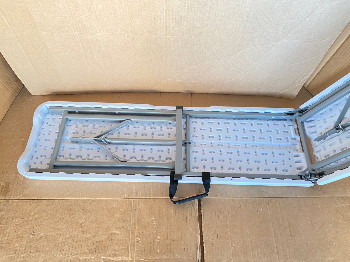 New Open Box Garvee 6ft Portable Folding Bench With Steel Frame & Carry Handle