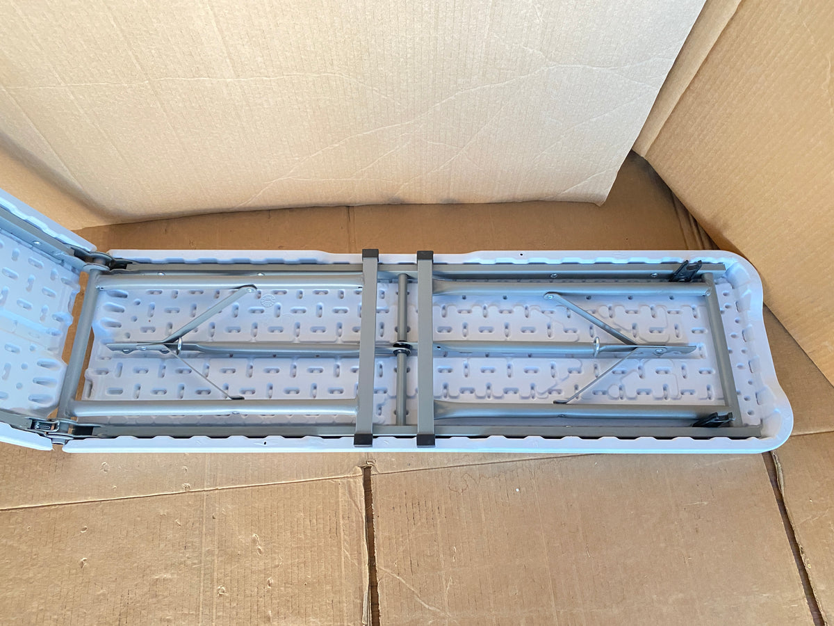 New Open Box Garvee 6ft Portable Folding Bench With Steel Frame & Carry Handle