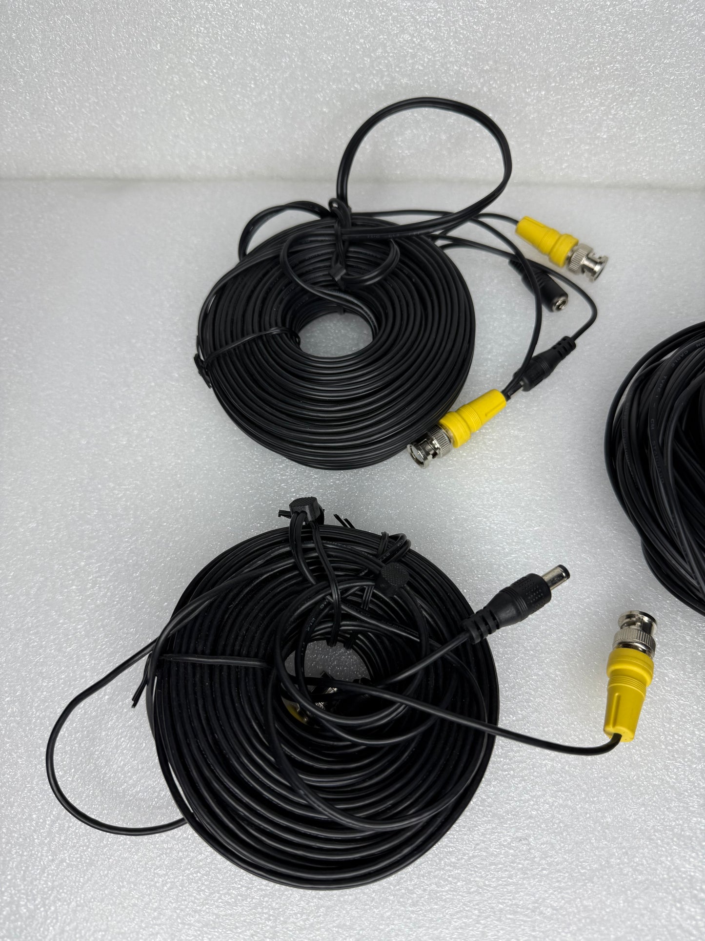 lot of 3 - 60 ft. BNC Video Power Cables for CCTV DVR Security Cameras - (READ)
