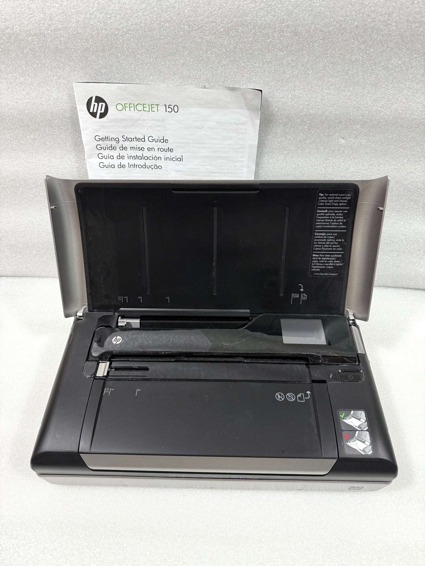hP OfficeJet 150 Mobile All-In-One Bluetooth Printer, No Ink, CN550A - (READ)