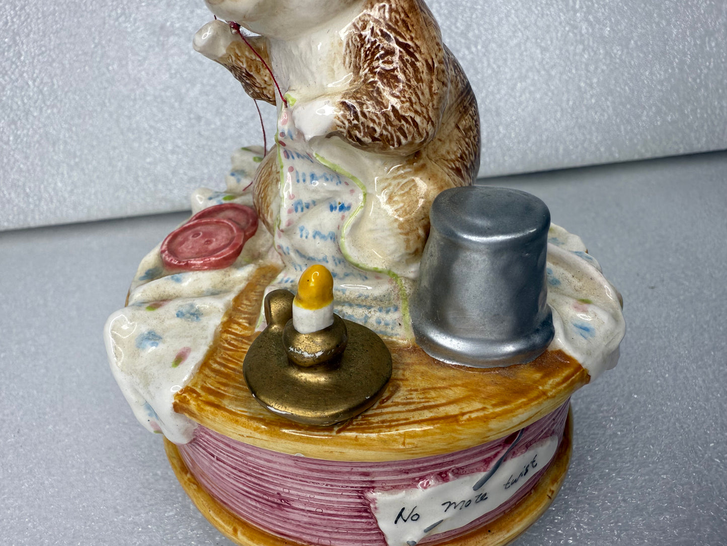 Beatrix Potter 1996 Unesco Revolving Music Box Brahms Lullaby, 5" x 3.75"-(READ)