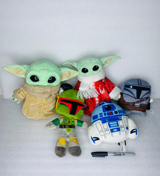 #189 - lot Of 5 - Star Wars Plush Toys, Various Sizes - (IN CONDITION AS SHOWN)