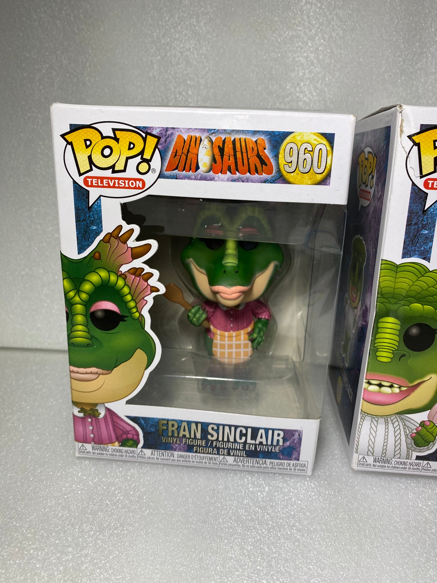 funko Pop Dinosaurs Figures #963 Charlene & #960 Fran 7" x 6.5" x 4.5" - (READ)