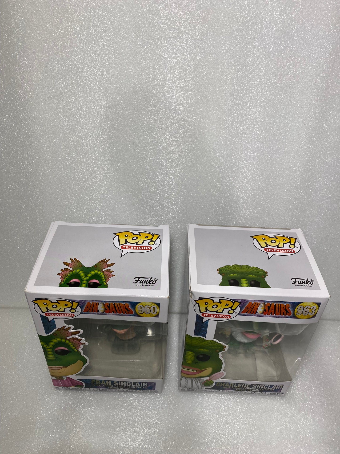 funko Pop Dinosaurs Figures #963 Charlene & #960 Fran 7" x 6.5" x 4.5" - (READ)