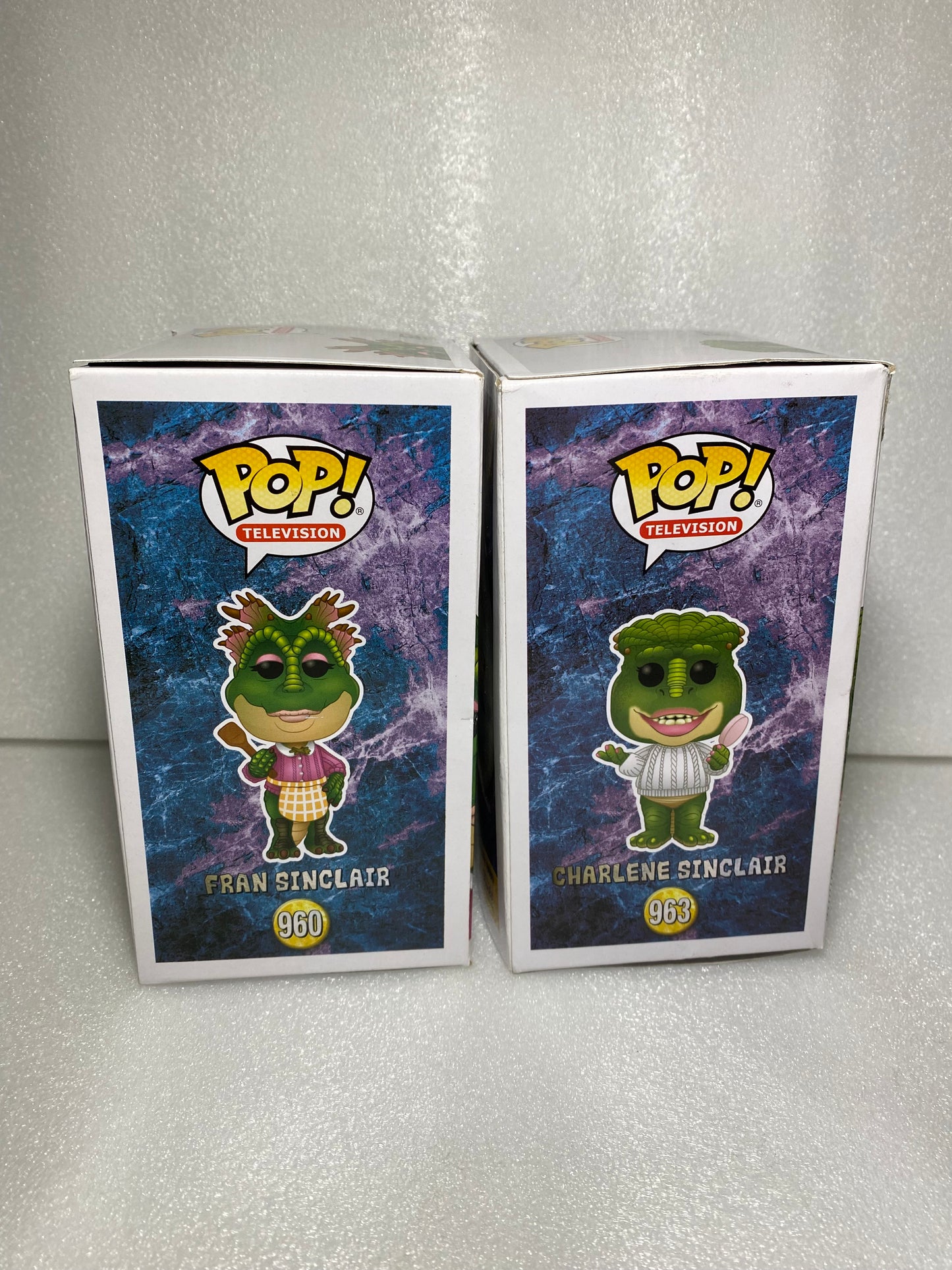 funko Pop Dinosaurs Figures #963 Charlene & #960 Fran 7" x 6.5" x 4.5" - (READ)