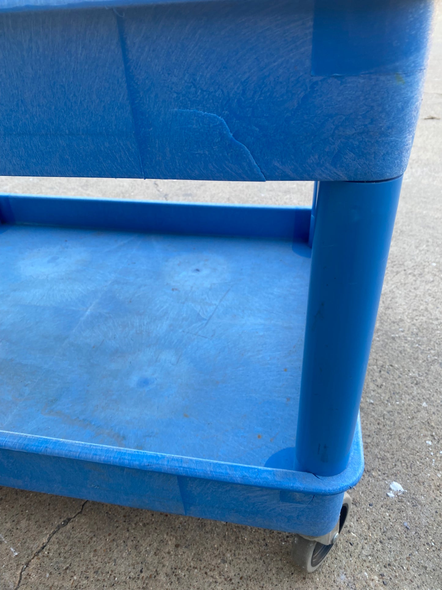 #125 - Blue Rolling 3-Tier Cart With Push/Pull Handles, 38" x 36" x 25" - (IN CONDITION AS SHOWN) - (READ)
