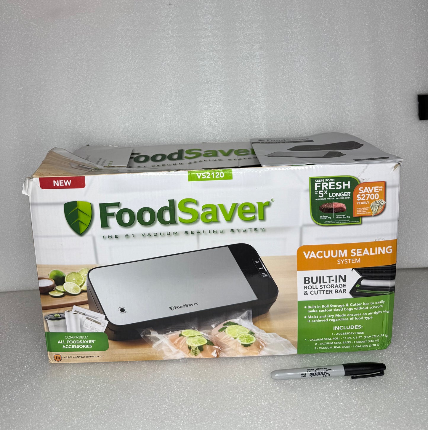 #140 - food Saver Vacuum Sealing System VS2120, No Accessory Hose - (READ) $$$