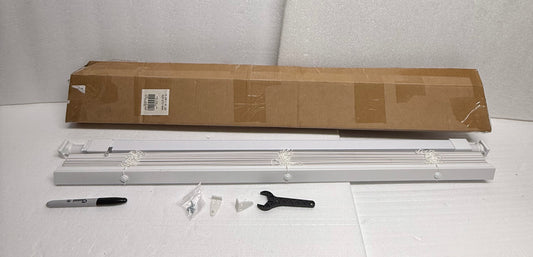 #144 - LazBlinds 1" Vinyl Mini Cordless Blind for Windows, Light Filtering, 35" W x 64" H, White - (IN CONDITION AS SHOWN) $$$$