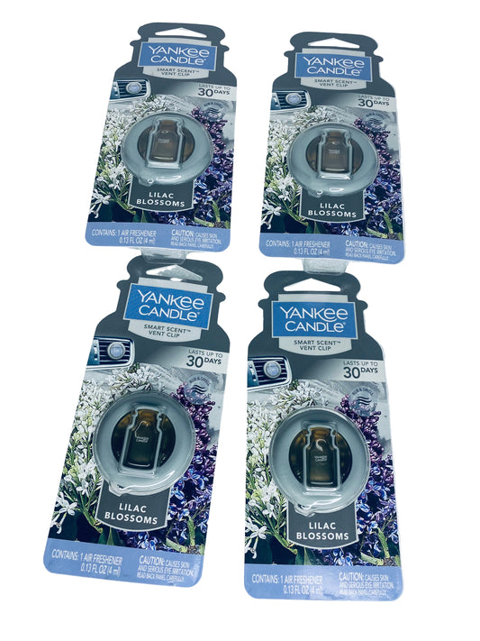 lot of 4 -New Yankee Candle Smart Scent Vent Clip 1312846 Lilac Blossoms- (READ)