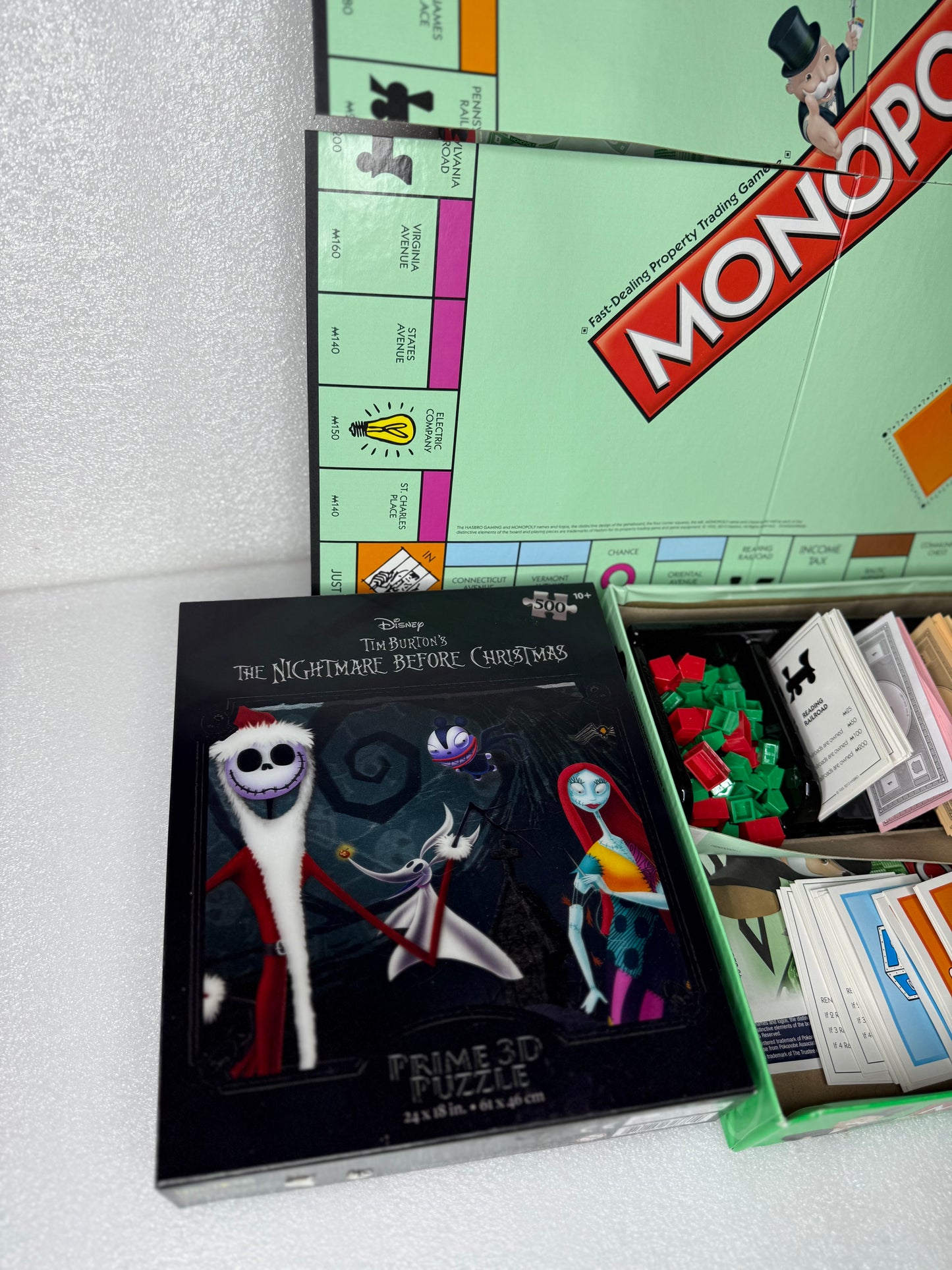 #153 - lot of 2 Activity Game Pieces, Monopoly & Puzzle (IN CONDITION AS SHOWN) $$