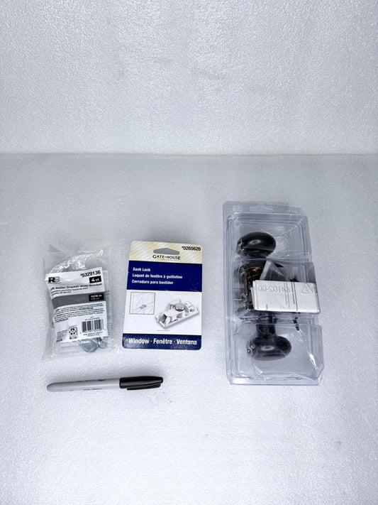 #156 - lot Of Hardware Items, Lock, Brackets, Door Knob - (IN CONDITION AS SHOWN) $$$