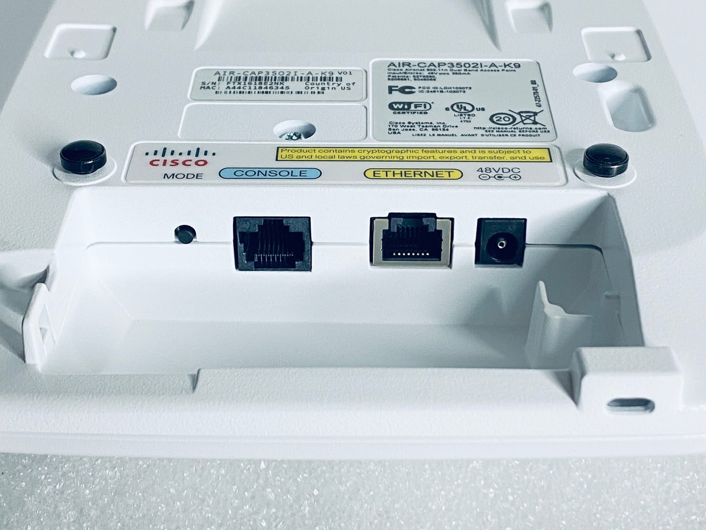 lot Of 2 - Cisco AIR-CAP3502I-A-K9 802.11n Dual Band Access Points & Mounts