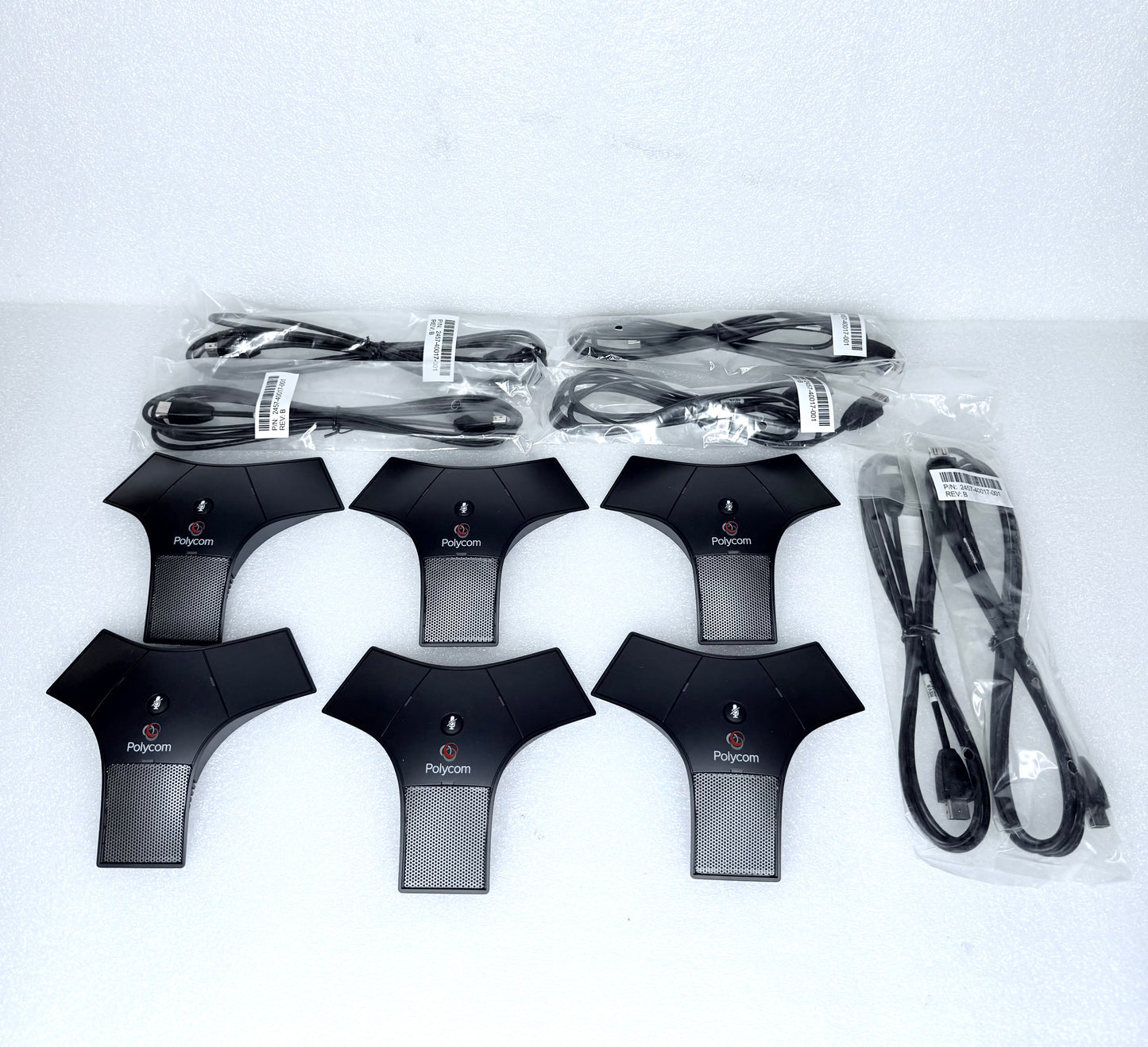 lot of 6 -Polycom SoundStation IP 7000 2201-40040-001 Extended Microphones- READ