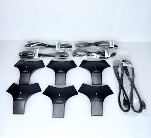 lot of 6 -Polycom SoundStation IP 7000 2201-40040-001 Extended Microphones- READ