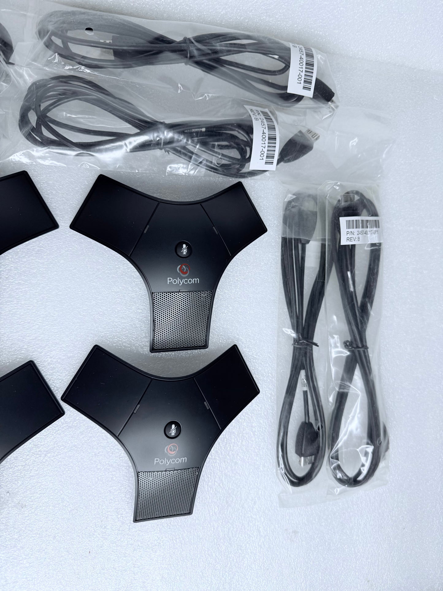 lot of 6 -Polycom SoundStation IP 7000 2201-40040-001 Extended Microphones- READ
