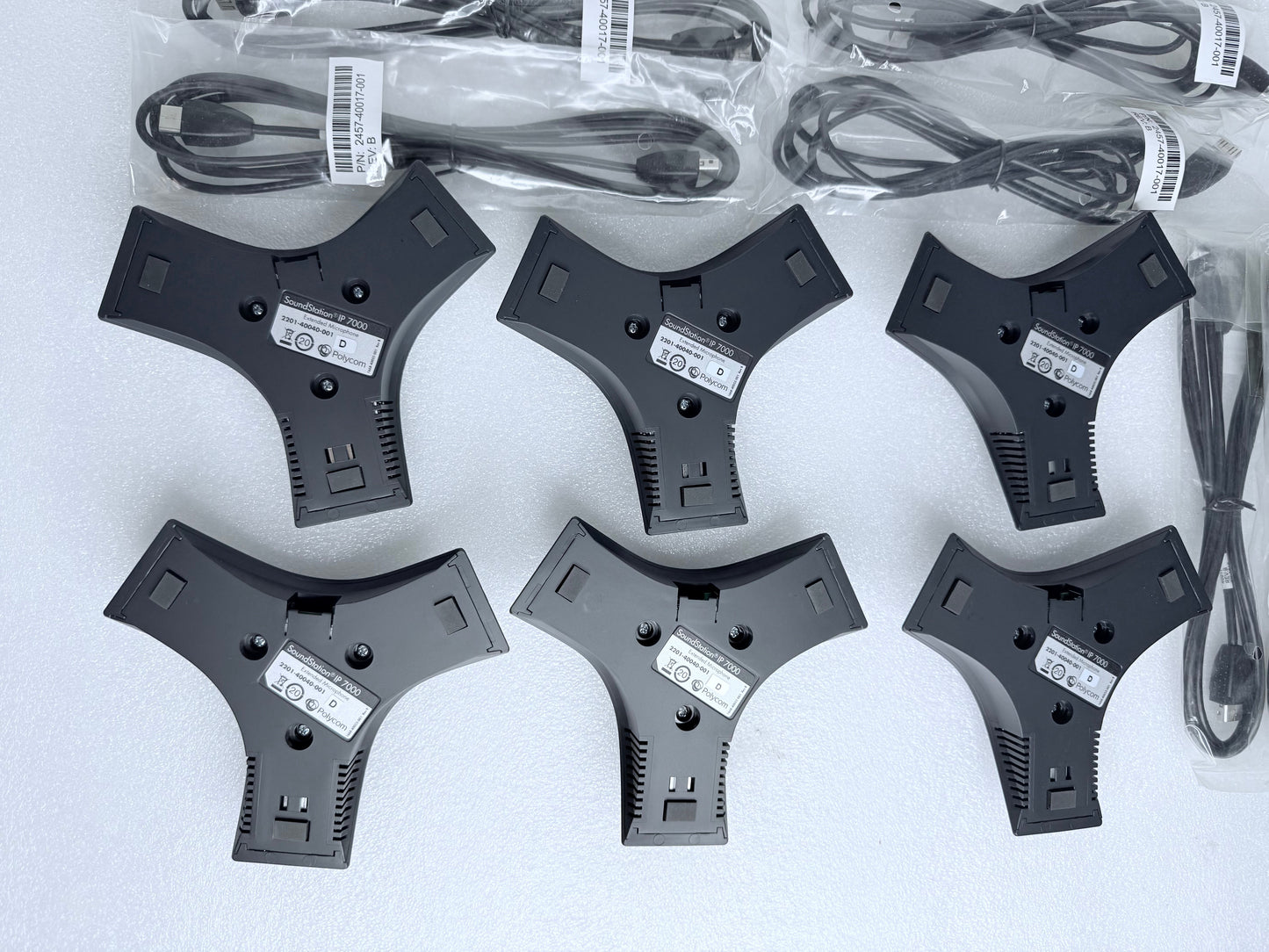 lot of 6 -Polycom SoundStation IP 7000 2201-40040-001 Extended Microphones- READ