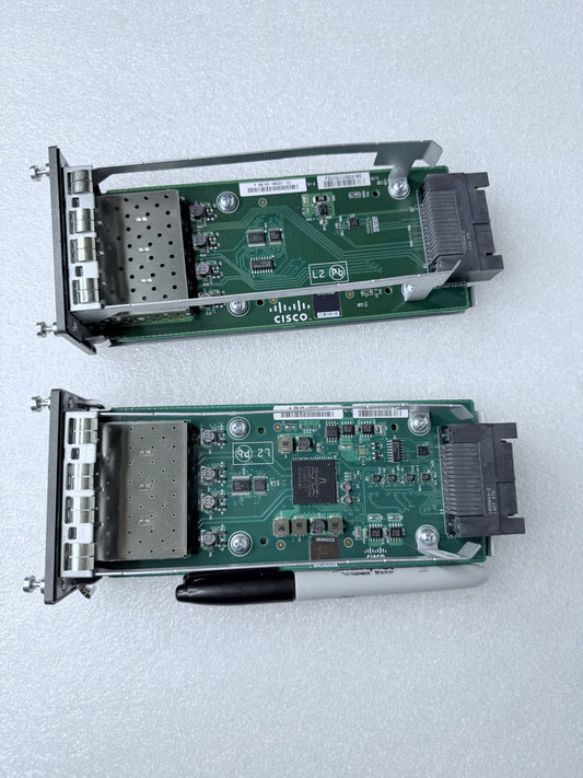#162 - lot Of 2 - Cisco C3KX-NM-10G Network Modules, 8" x 3" x 2" - (READ) $$