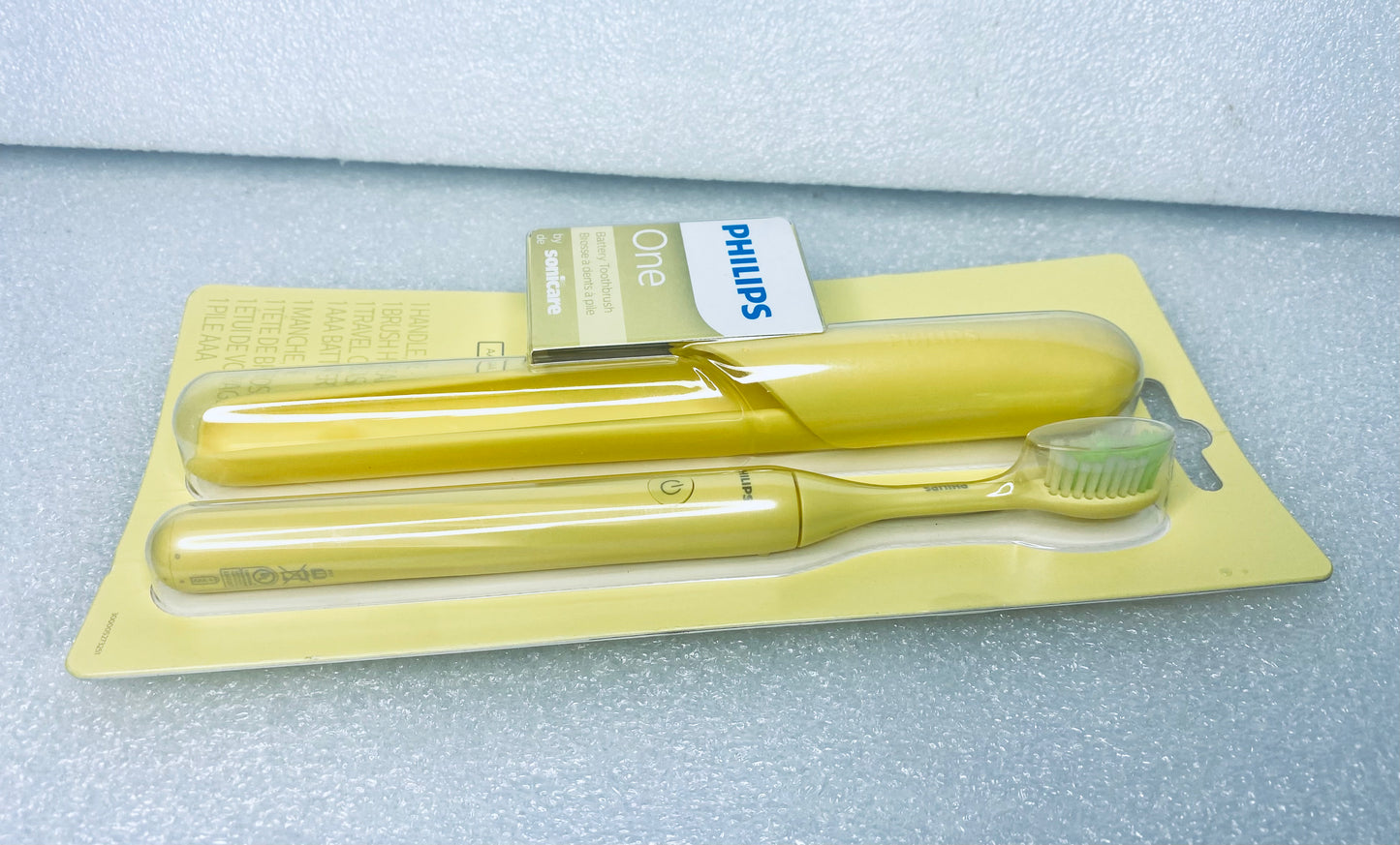 new Philips One AAA Battery Toothbrush by Sonicare, HY110Y, 8" x .5", Yellow