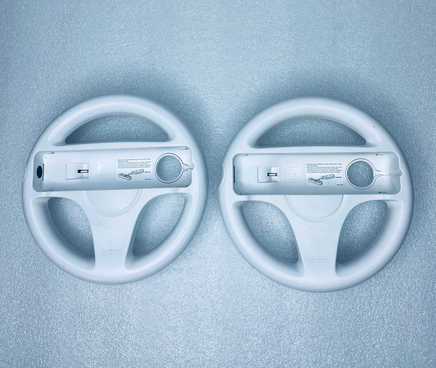 lot Of 2 - Nintendo Wii 7" Racing Wheels For Remote Controllers, White, RVL-024