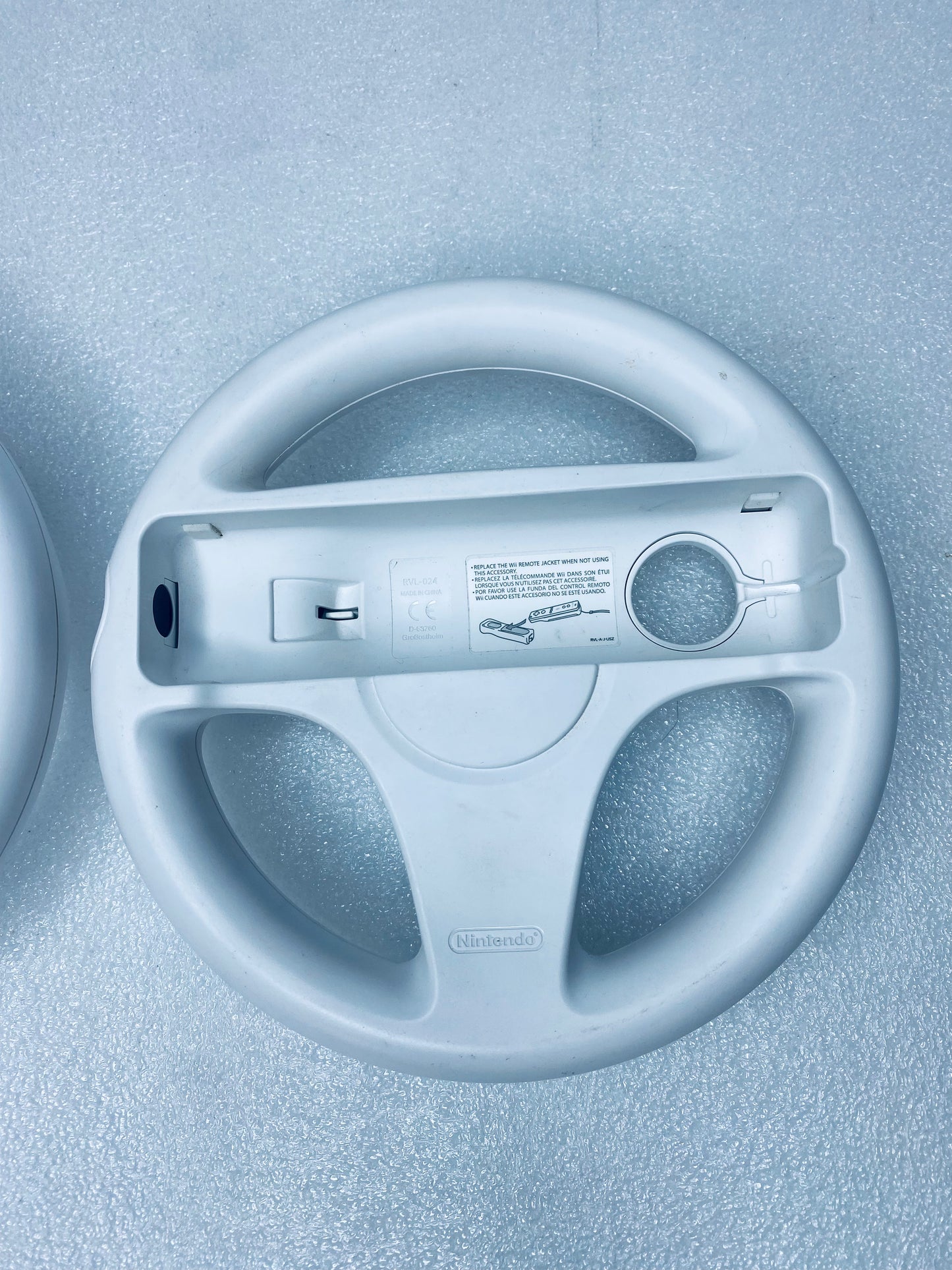 lot Of 2 - Nintendo Wii 7" Racing Wheels For Remote Controllers, White, RVL-024