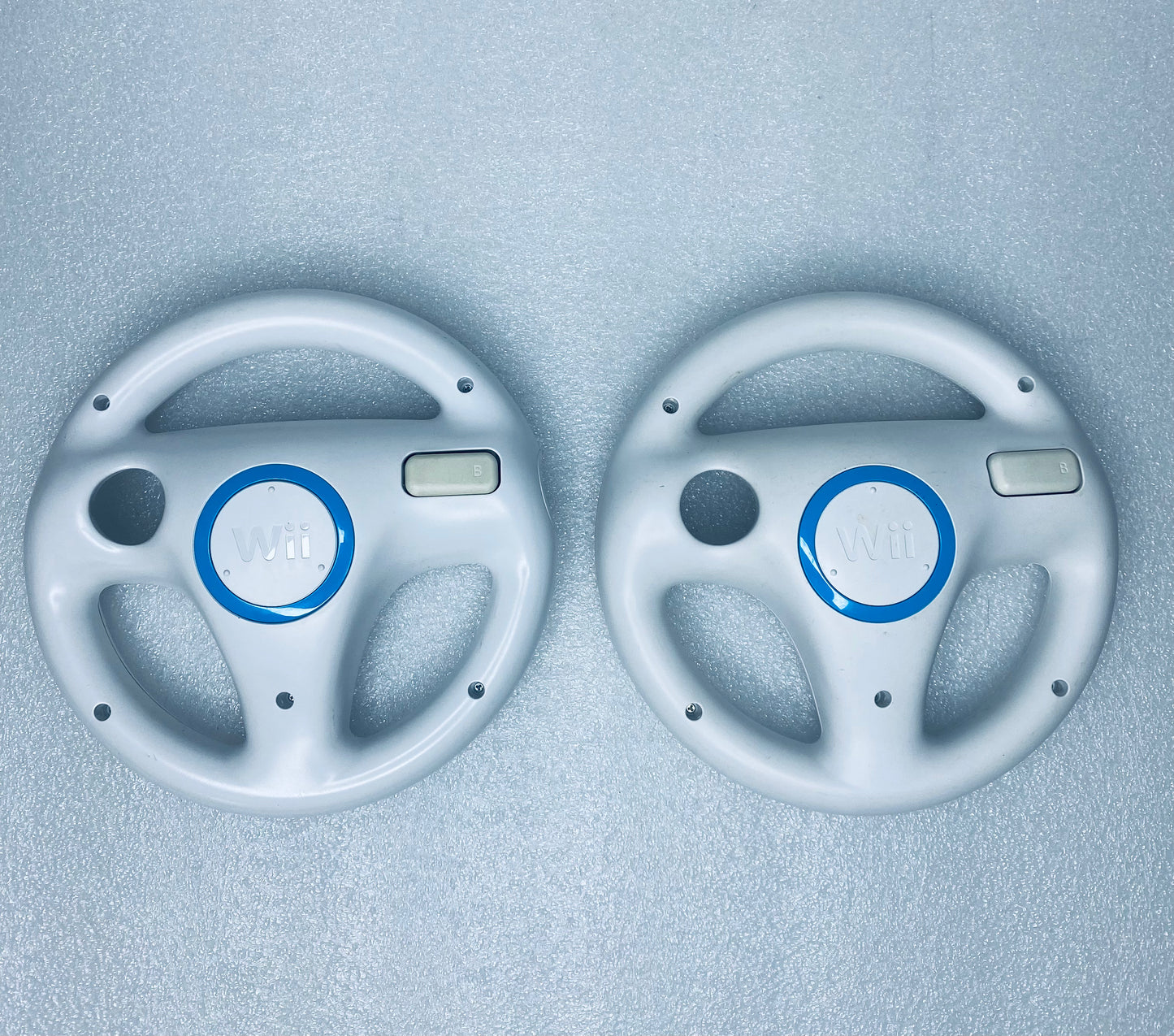 lot Of 2 - Nintendo Wii 7" Racing Wheels For Remote Controllers, White, RVL-024