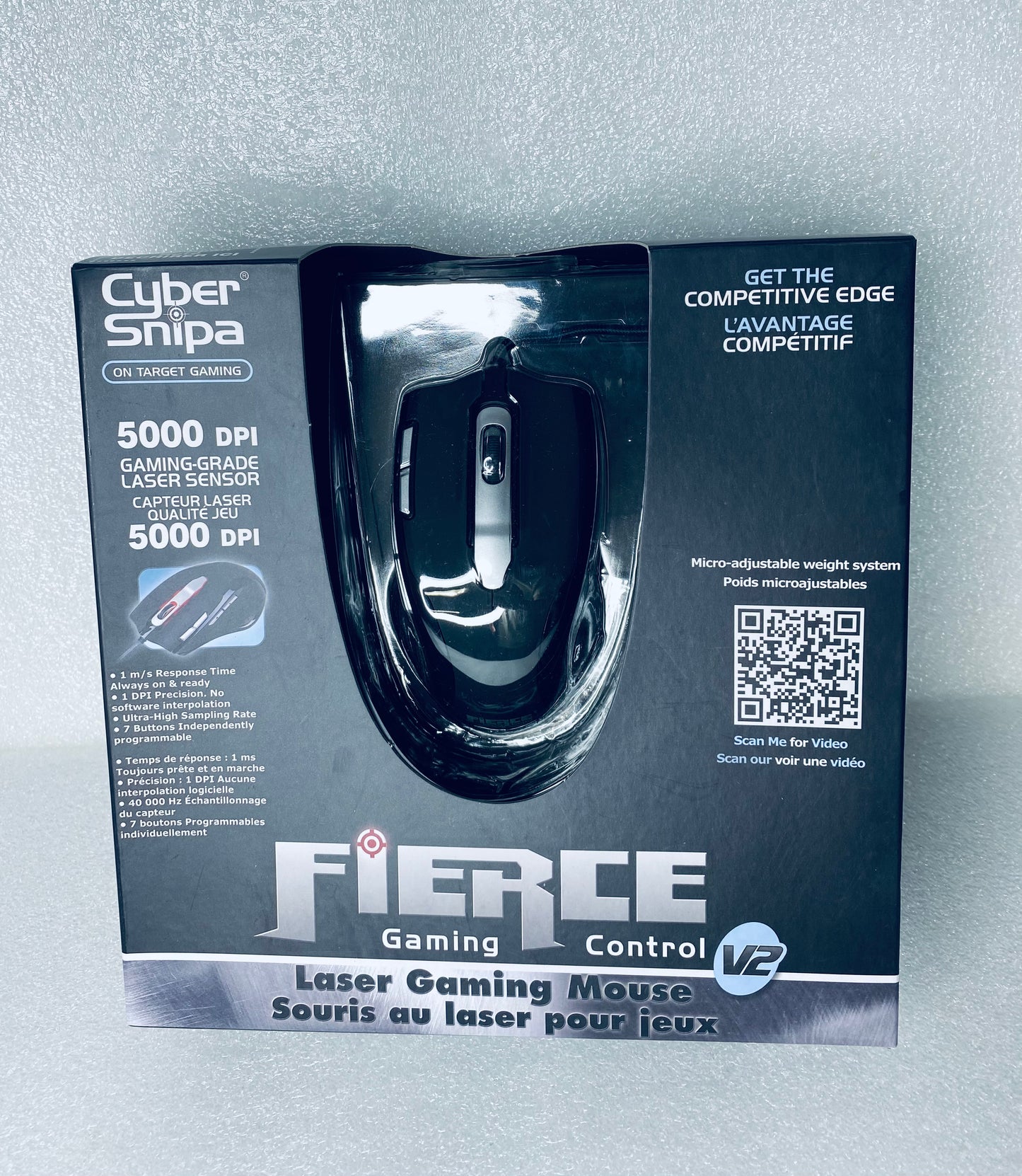 #16 - open Box - Cyber Snipa 5000 DPI Fierce Laser Gaming Mouse V2, Black - (IN CONDITION AS SHOWN)