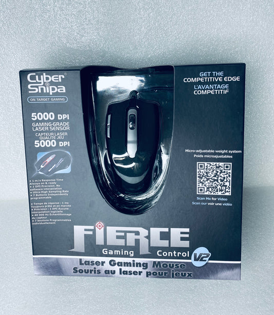 #16 - open Box - Cyber Snipa 5000 DPI Fierce Laser Gaming Mouse V2, Black - (IN CONDITION AS SHOWN)