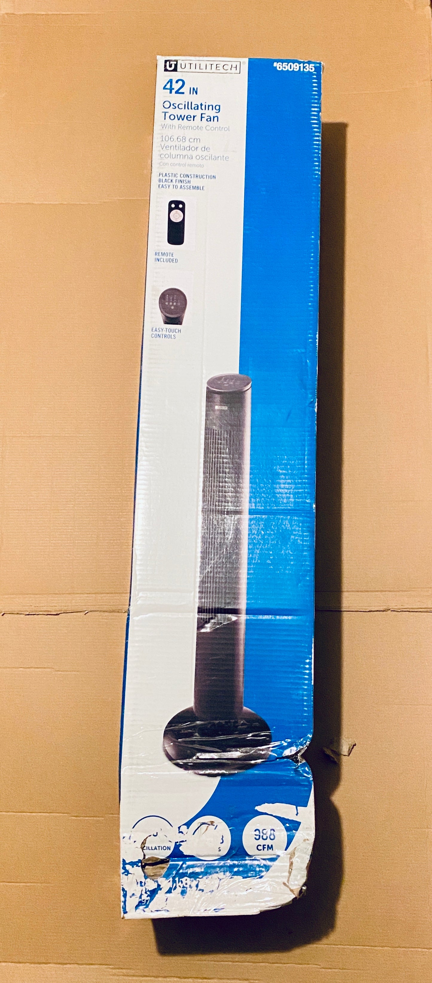 new Other - Utilitech 42” 120V 3-Speed Oscillating Tower Fan With Remote
