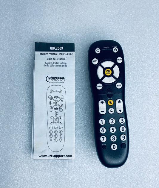 #04 - universal Electronics Programmable Remote Control, URC2069, 7" x 2" x 1", Black - (IN CONDITION AS SHOWN)
