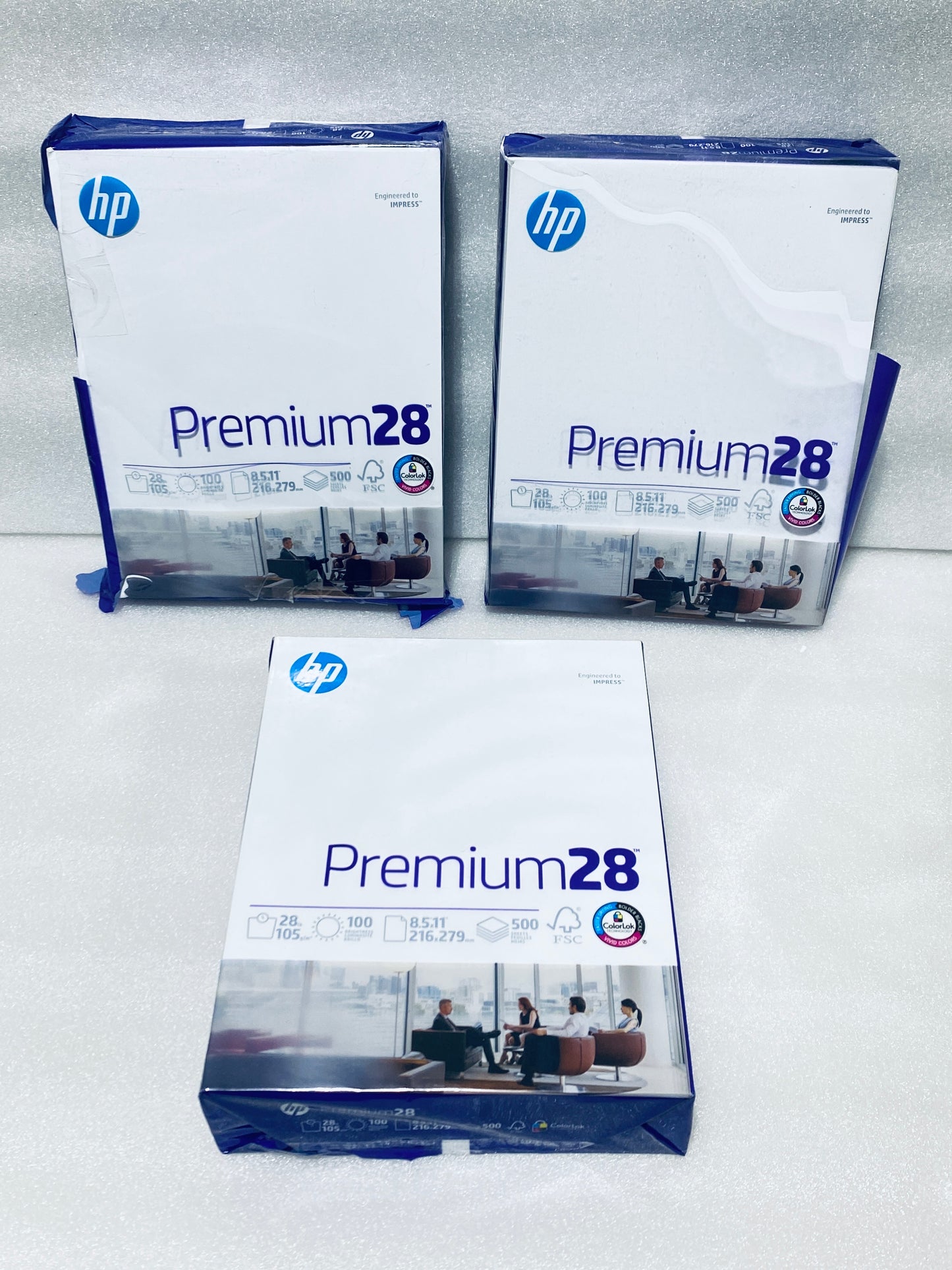 lot Of 3 New Other-HP Premium 28 100 Brightness 8.5" x 11" 500 Sheet Papers Each