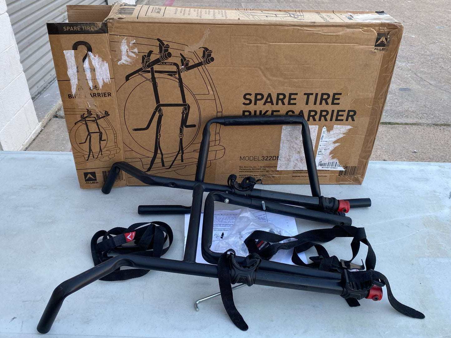 #77 - Allen Spare Tire Bike Carrier, Black - (IN CONDITION AS SHOWN) - (READ)