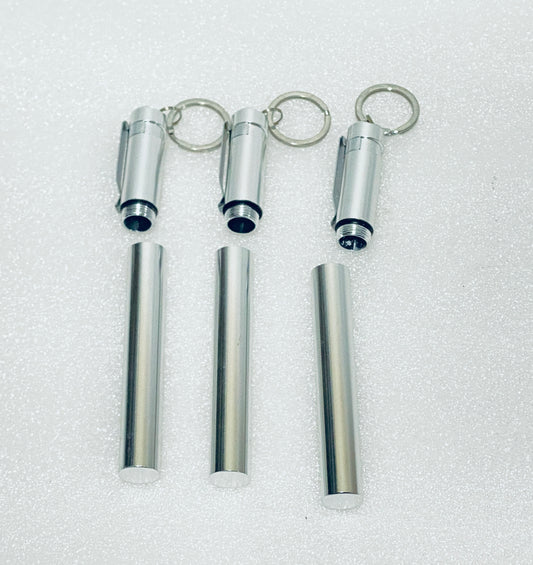 lot Of 3 New Other - Nulite e-Cig Key Chain Containers, Silver