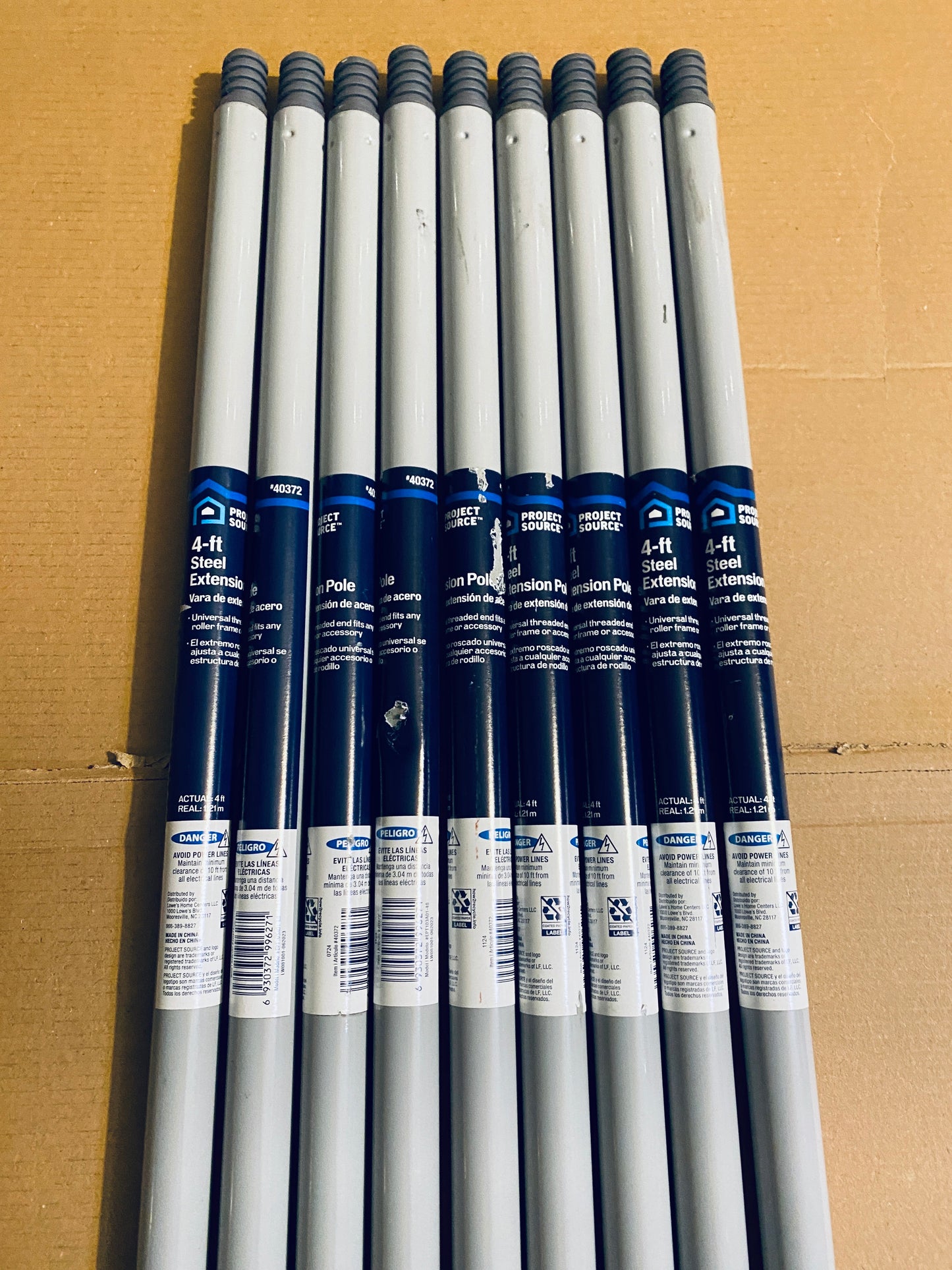 lot Of 9 New Other - Project Source 4ft Universal Threaded Steel Extension Poles