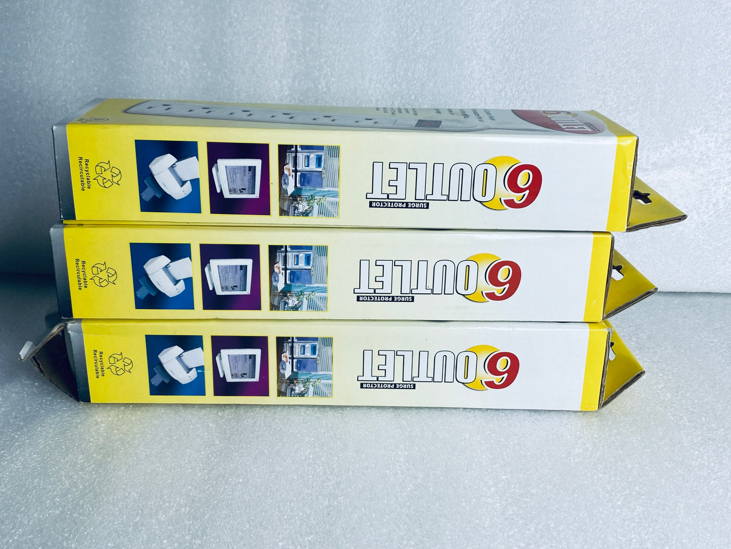 lot Of 3 New Other - 6 Outlet 125V 15A Surge Protectors, BB-06-1